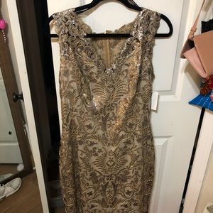 gold sequin dress